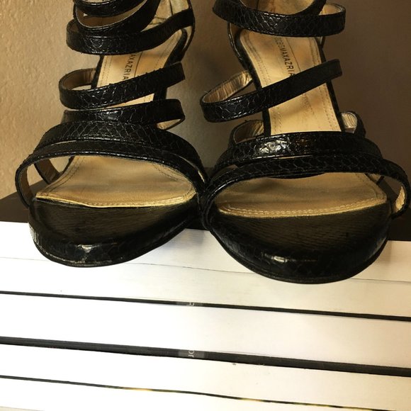 BCBG MAXAZRIA Black Strappy Ankle Cage Zip Back Heels ๐ฆ๐ฆ - Picture 10 of 14